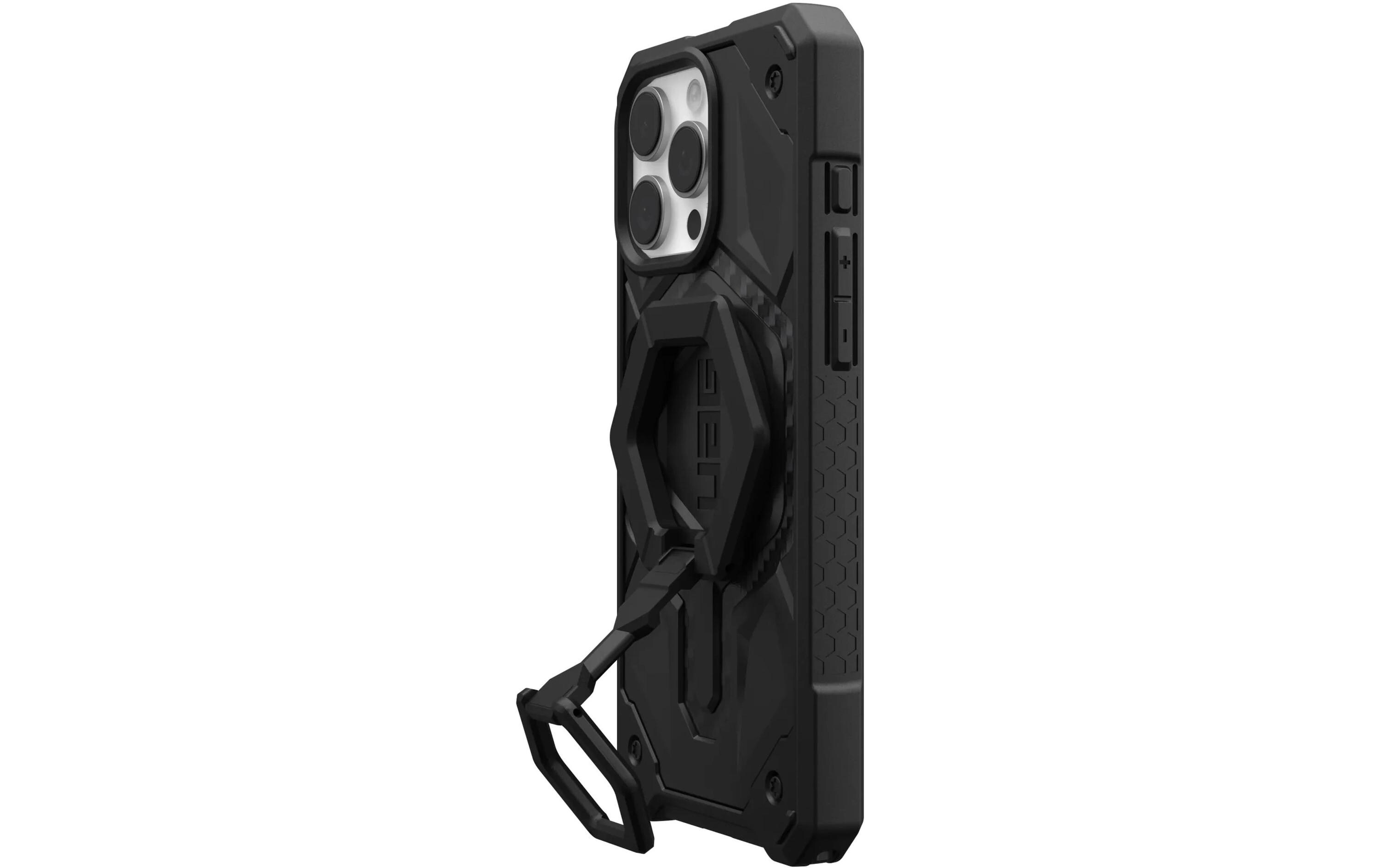 Back Cover Monarch Pro + Stand iPhone 16 Pro Max CarbonSchutzhülle + Stand für das Apple iPhone 16 Pro Max