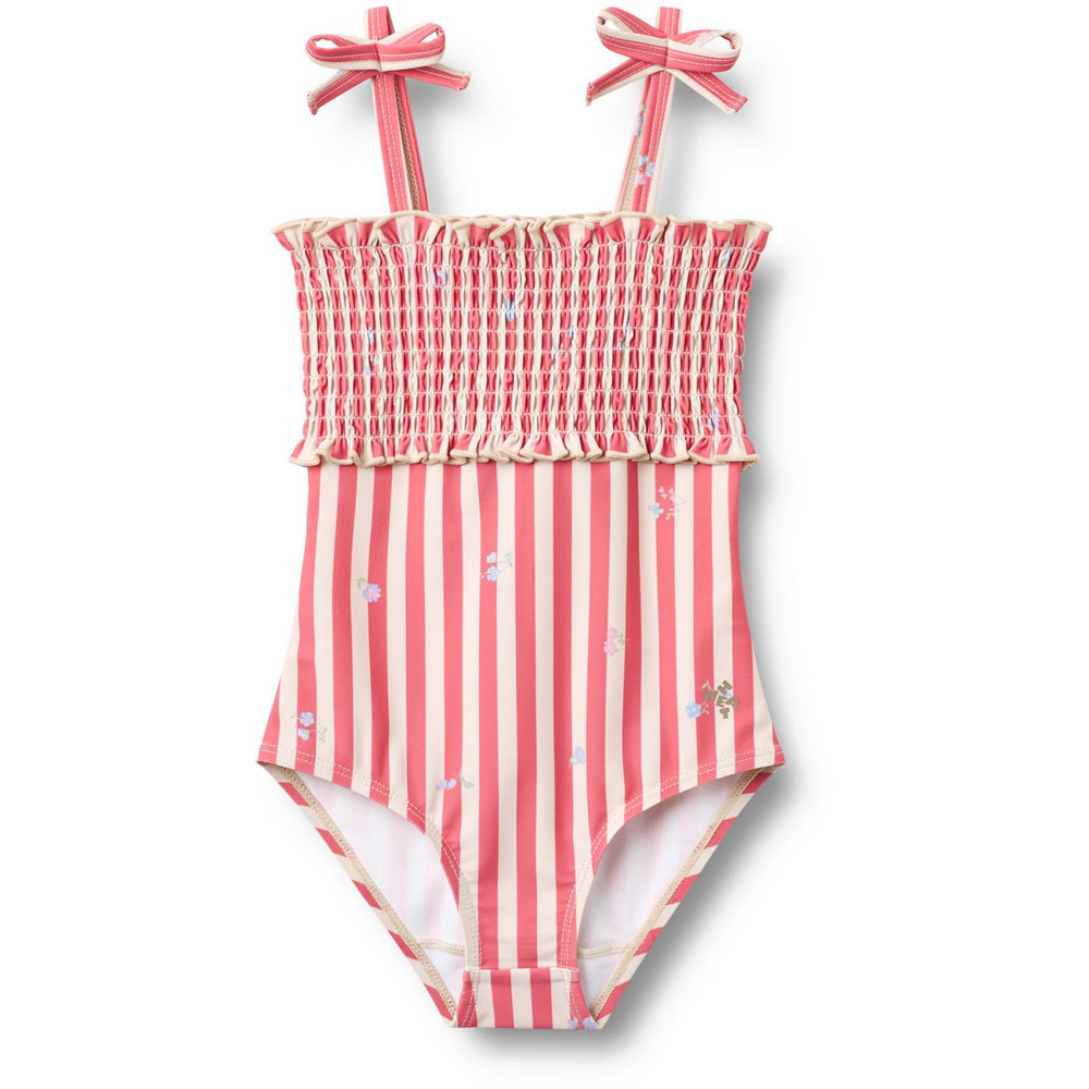 Køb Wheat Red Stripe Flowers Badeheldragt Selma