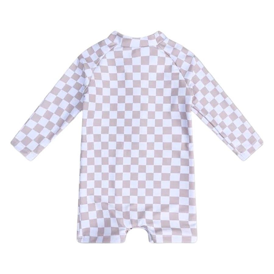 Combinaison de bain anti-UV à damier