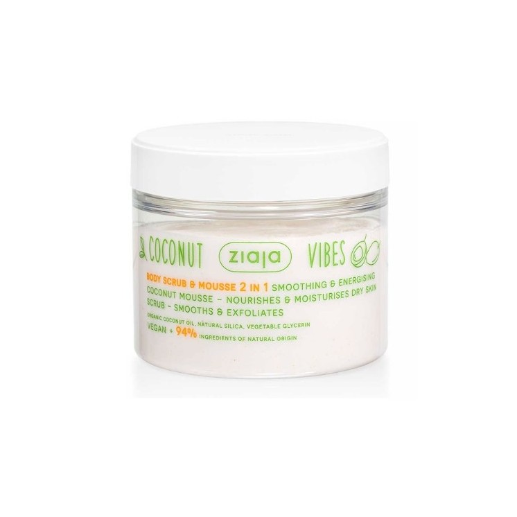 Ziaja Coconut Vibes 2in1 glättendes und peelendes Peeling & Körpermousse 270 ml