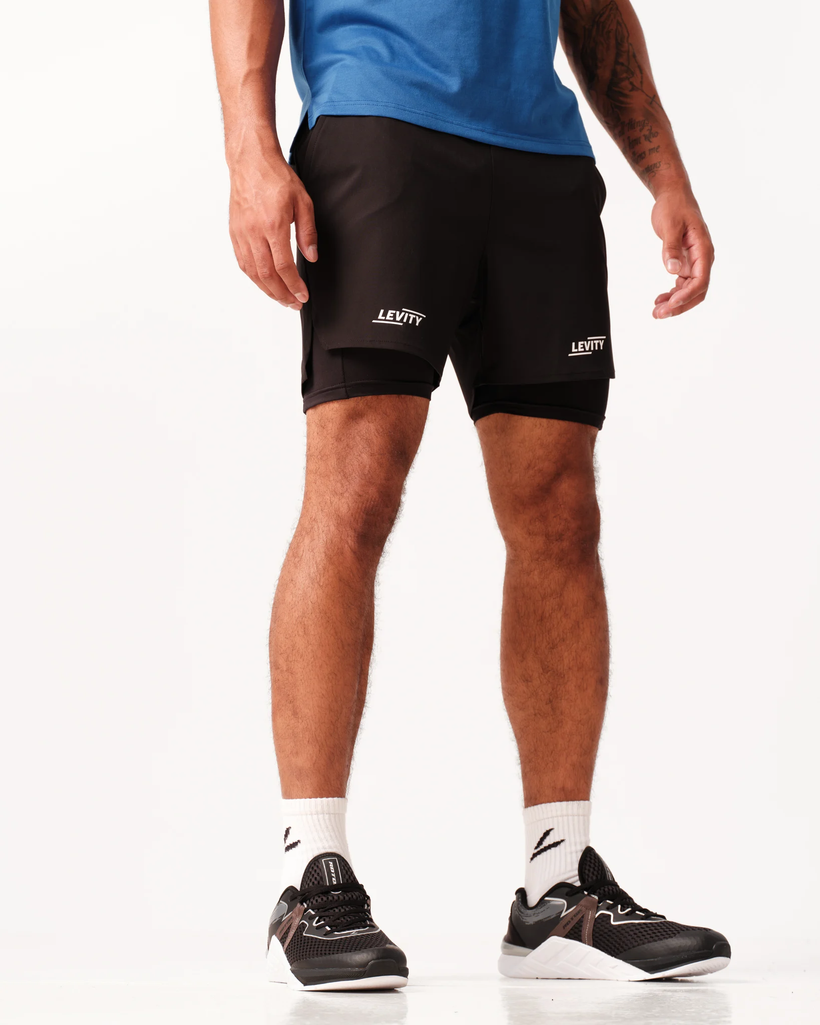 LEVITY Hybrid 2-1 Pocket Shorts M Black