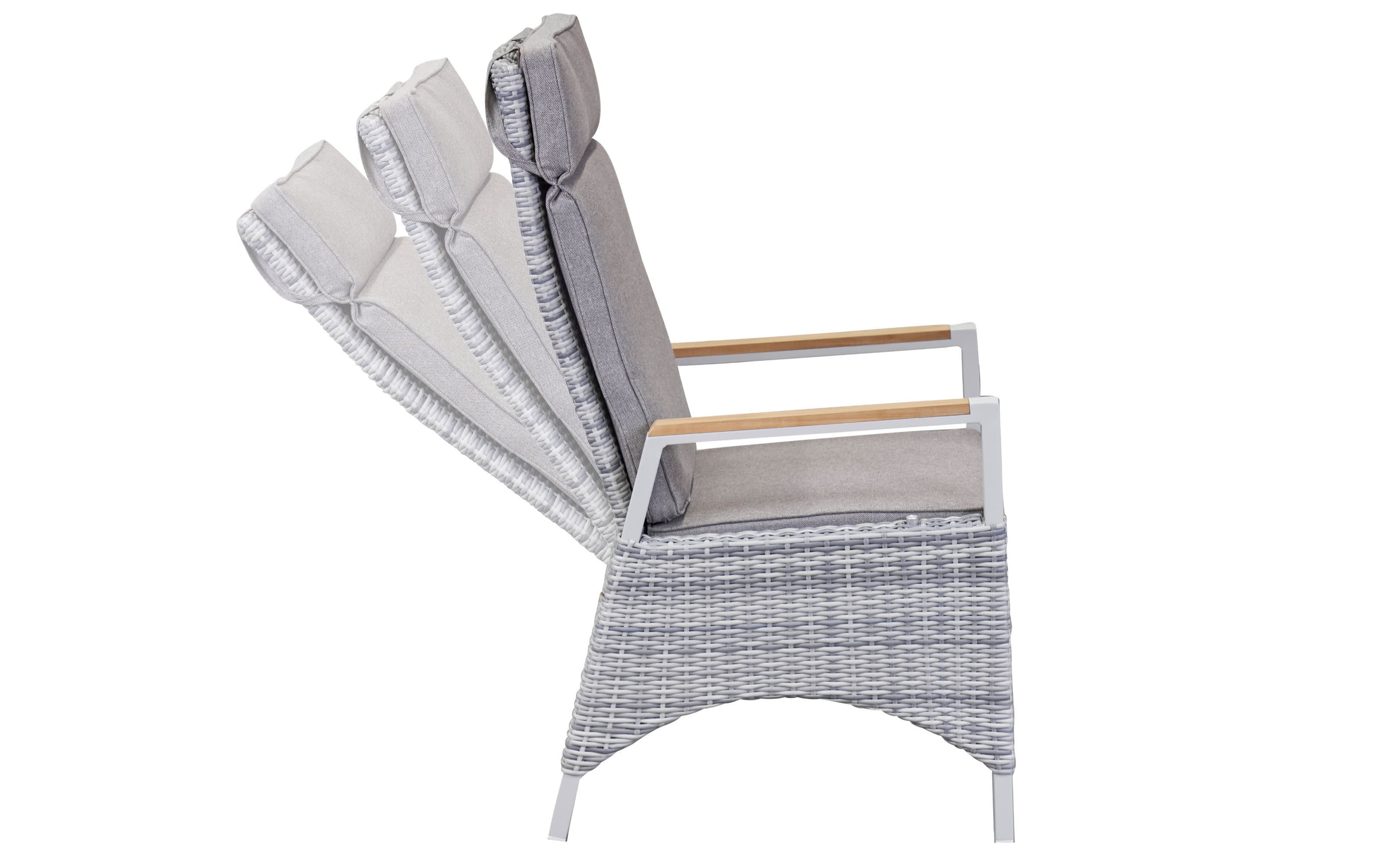 Gartenpositionsstuhl Keromo, white teak, Aluminiumgestell