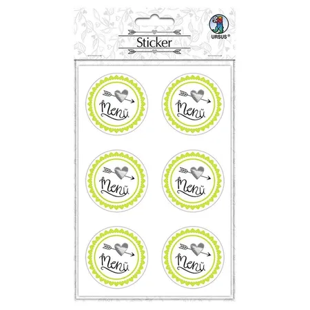 URSUS Sticker Hochzeit mit Schriftzug Menü, 24 Stück