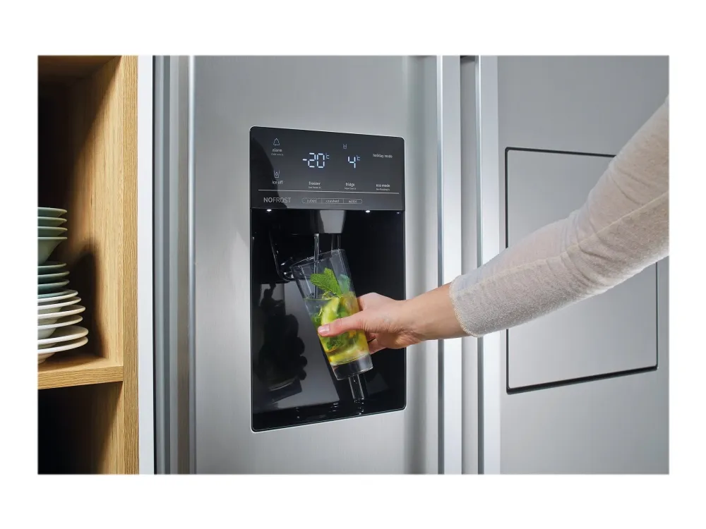 Gorenje NRS9182VX - Køleskab/fryser - side-by-side med vanddispenser, isdispenser - bredde: 90.8 cm - dybde: 67.9 cm - højde: 179.3 cm - 562 liter - Klasse E - rustfrit stål