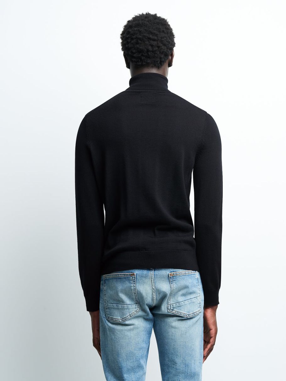 Pull col roulé en laine mérinos
