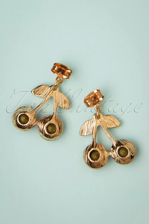 Lovely Cherry oorstekers in goud