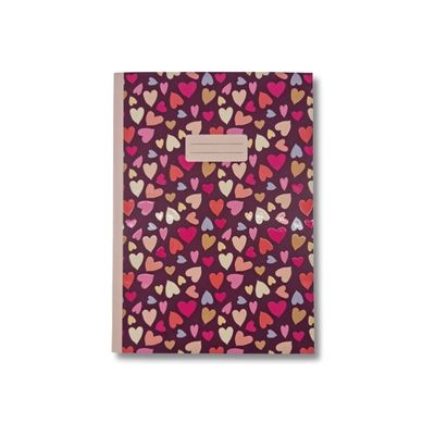 Blue Art Grenadine Heart - Carnet de notes 14,8 x 21 cm - 96 pages - jolis cœurs
