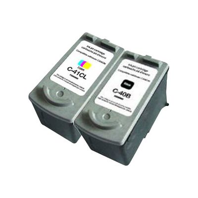 Cartouche compatible Canon PG-40/CL-41 - pack de 2 - noir, cyan, magenta, jaune - Uprint