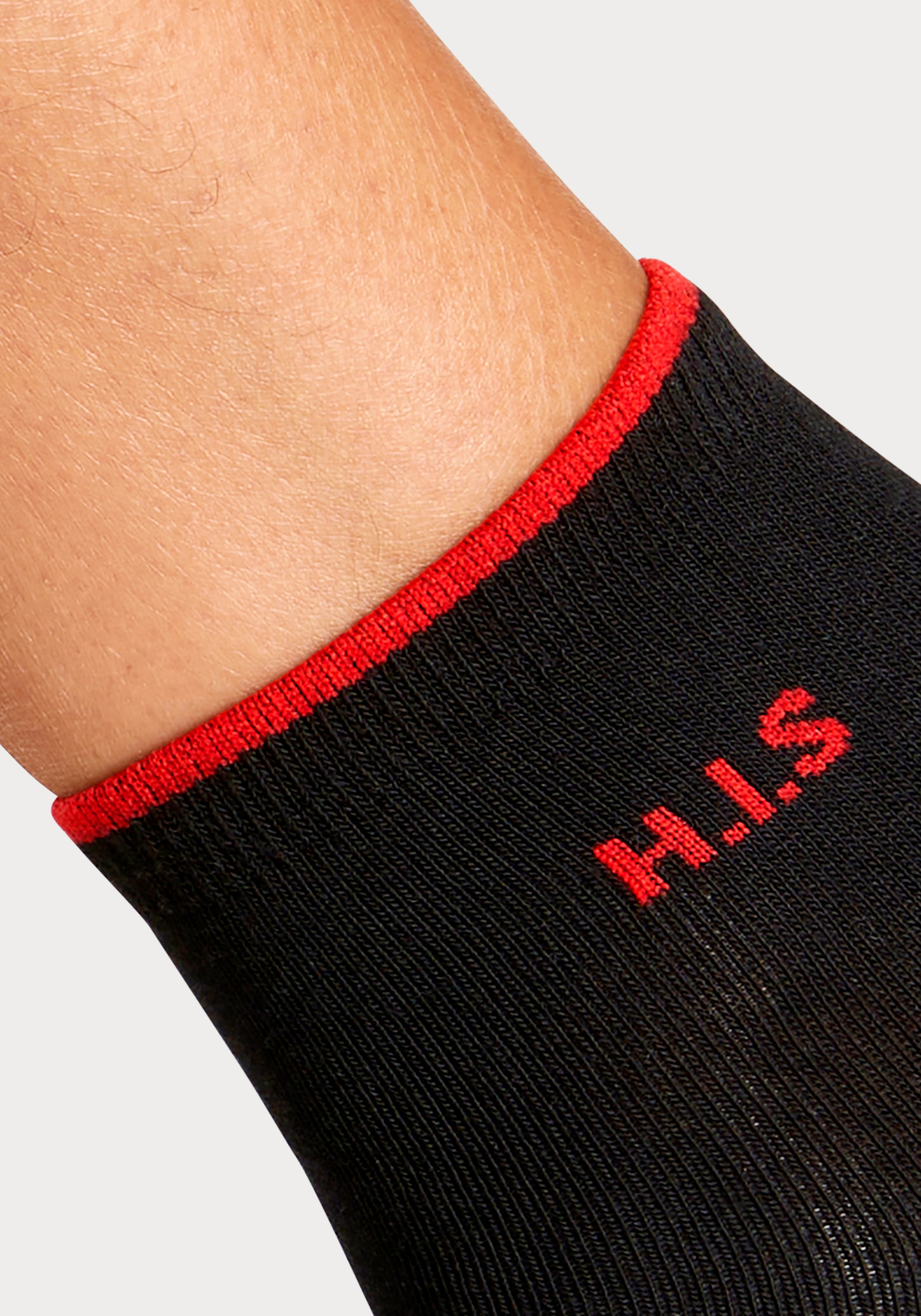 H.I.S Kurzsocken Packung, 7 Stk. tlg. mit farbigen Bündchen