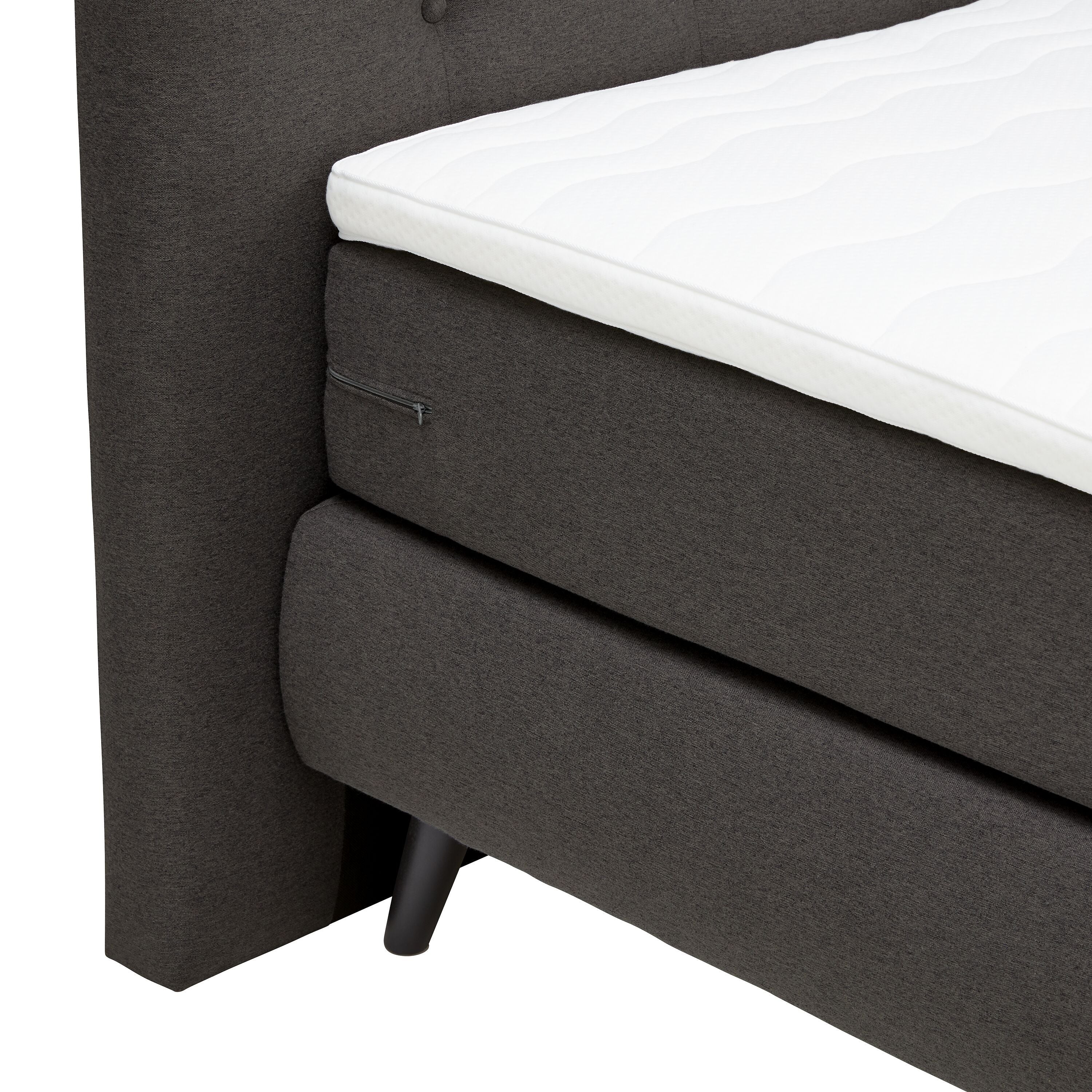 AURORE Boxspringbett - Anthrazit / B: 180.0 cm x T: 200.0 cm