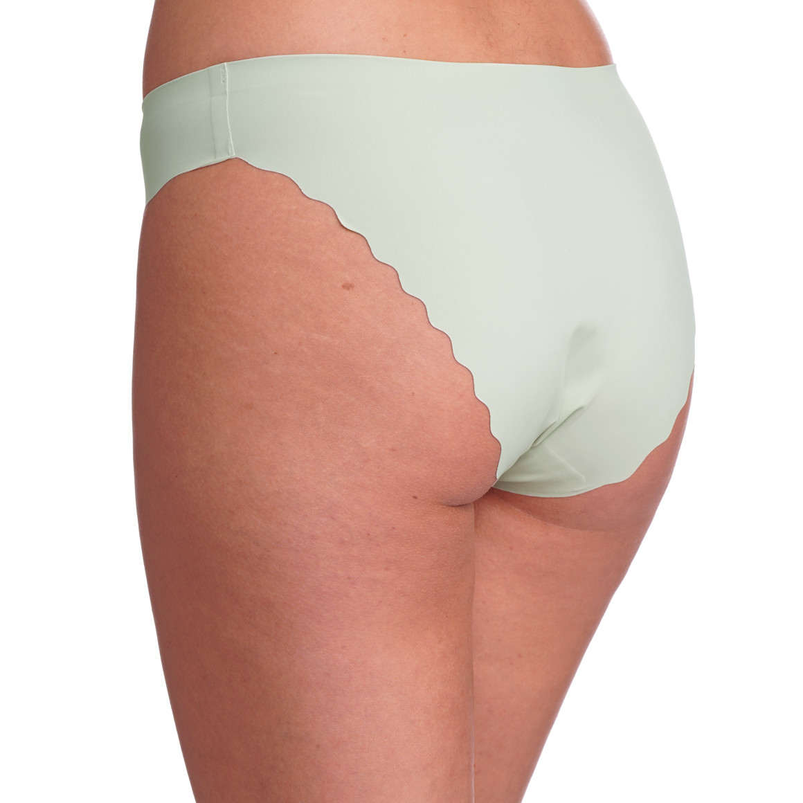 Gina Benotti 2 Damen Seamless-Slips mit Wellenkante zartgrün / rosa