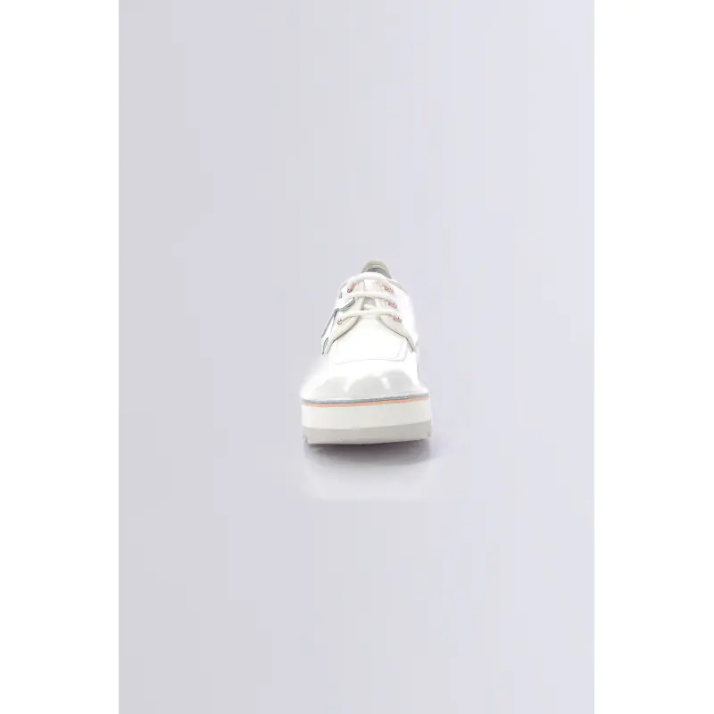 KICKOUGIRL BLANC VERNIS DERBIES Cuir Femme