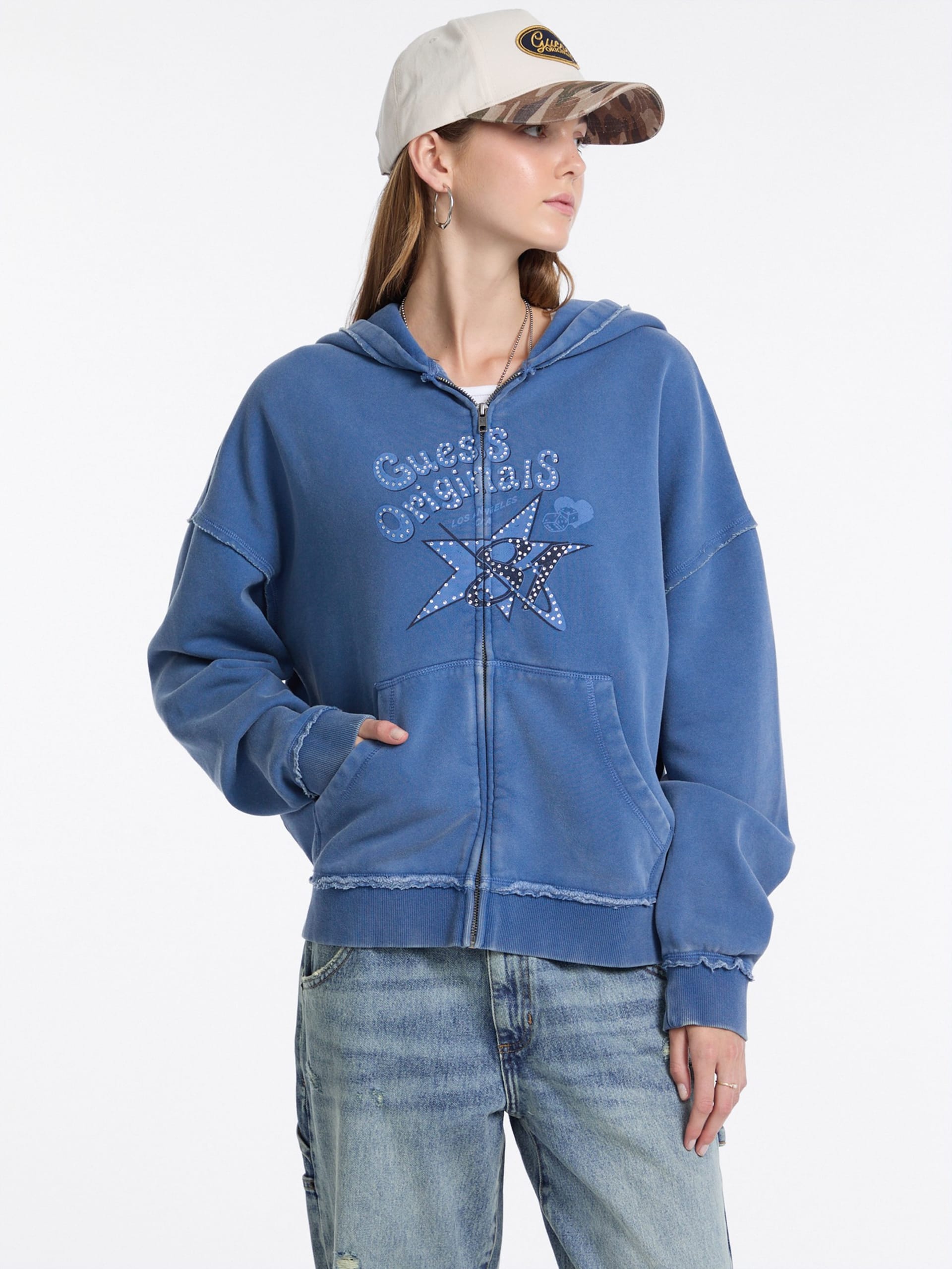 Moletom com Capuz GUESS Originals Star Strass