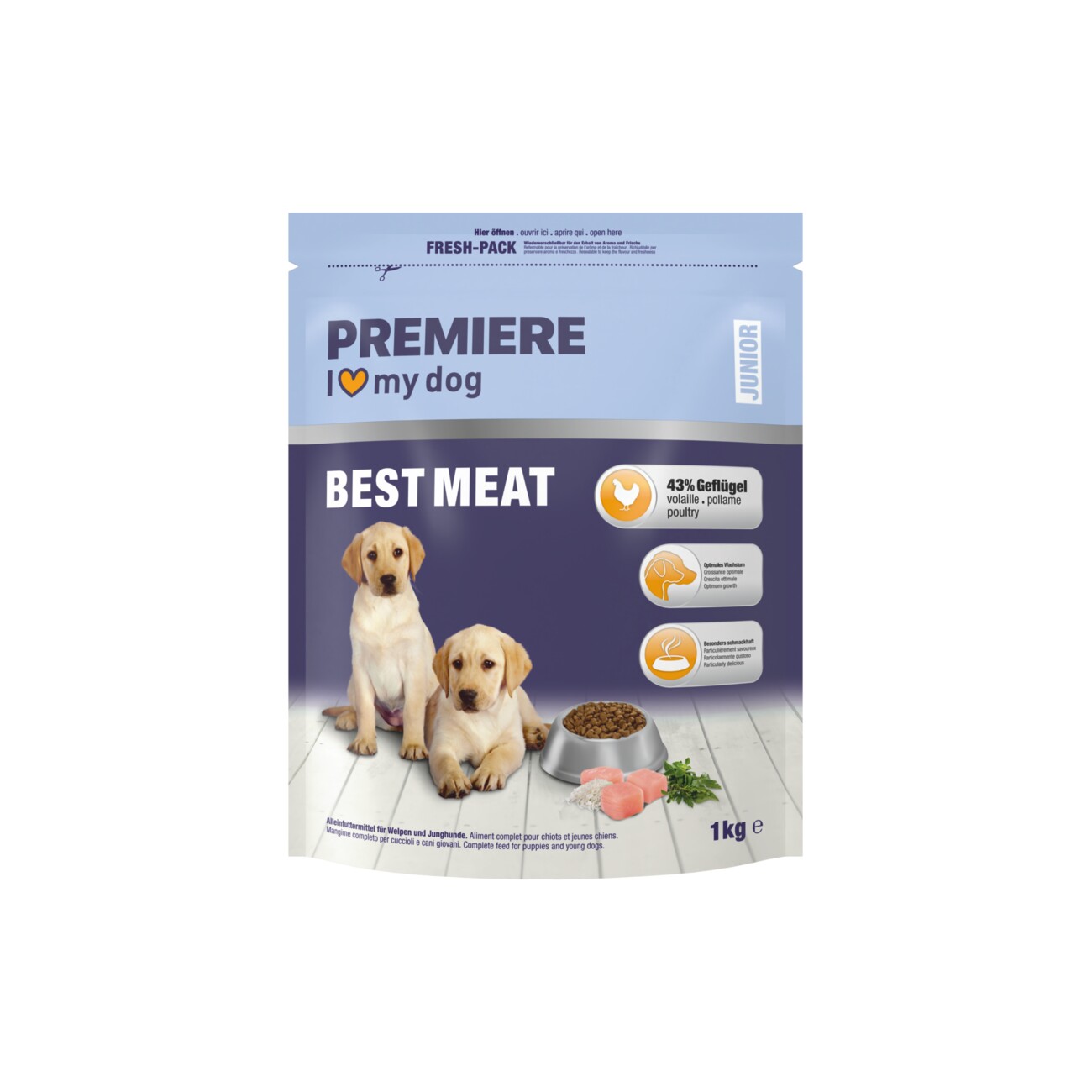PREMIERE Trockenfutter Hund Best Meat Junior Geflügel 1 kg