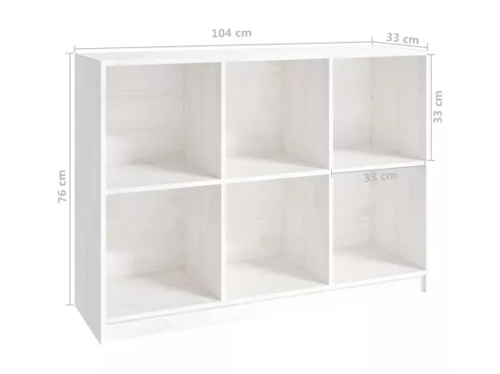 Bibliothèque Blanc 104x33x76 cm bois de pin massif
