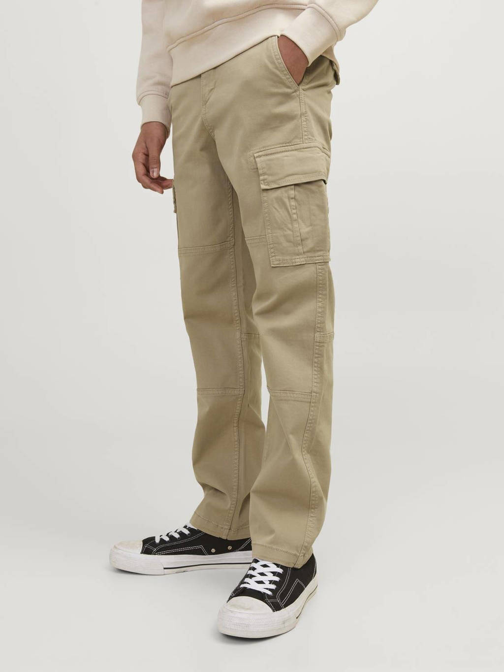 JACK & JONES loose fit cargobroek JPSTKANE JJHARLOW beige