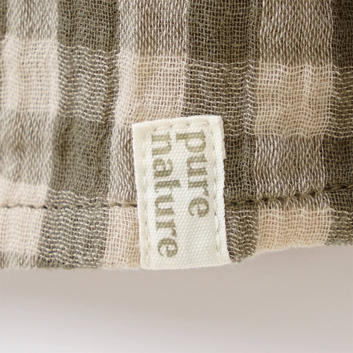 Topomini Pure Collection Baby Musselin-Hemd mit Stehkragen oliv / beige