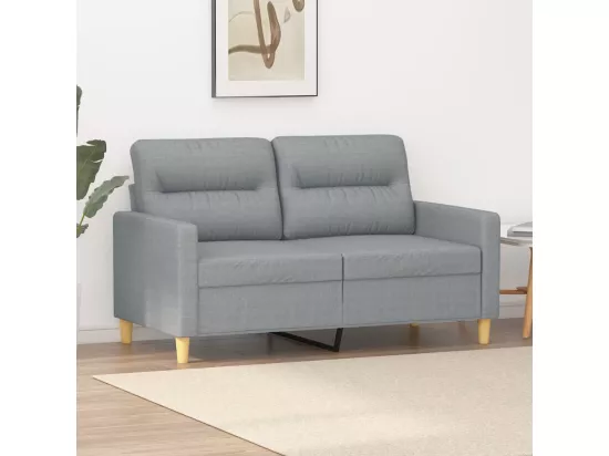 Canapé à 2 places Gris clair 120 cm Tissu