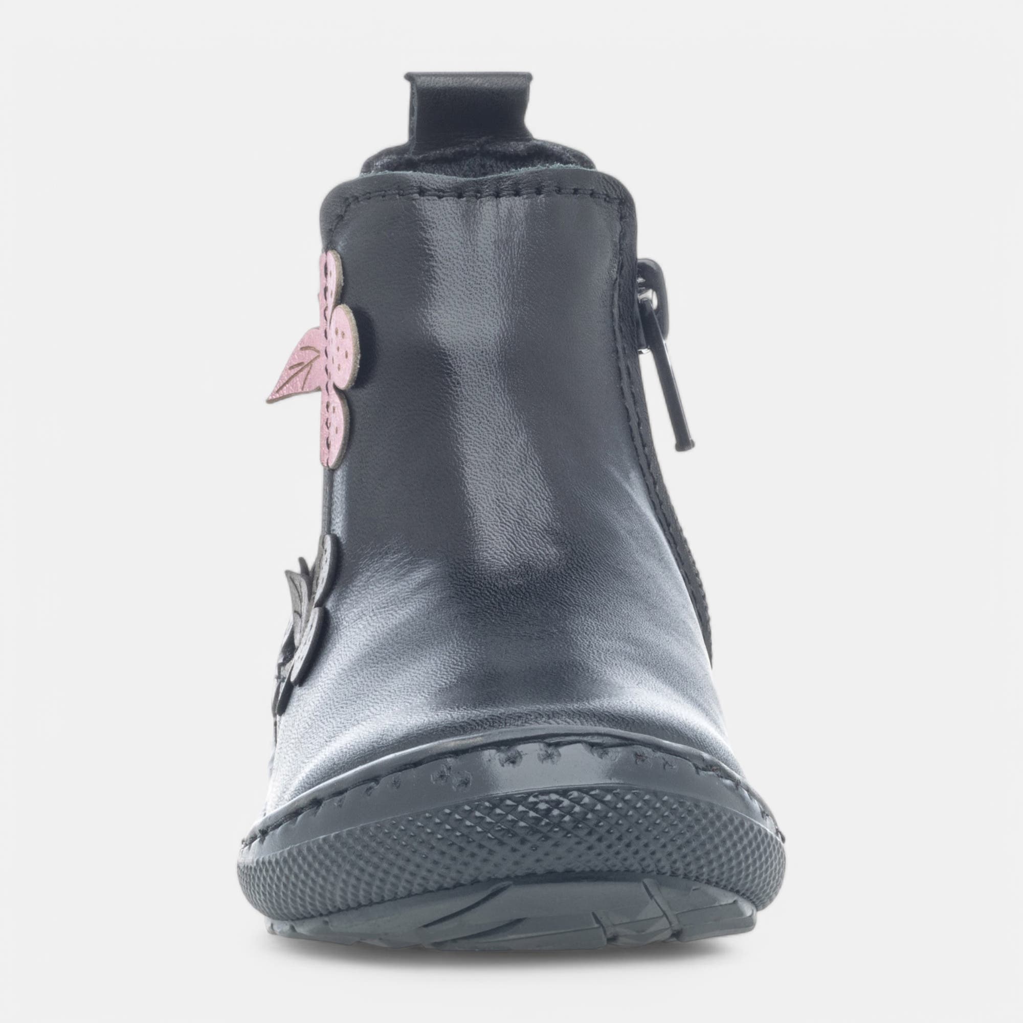 Bottines Fille en cuir noir