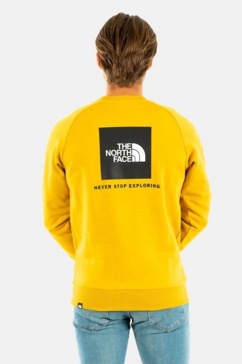 sweat the north face raglan redbox crew new jaune