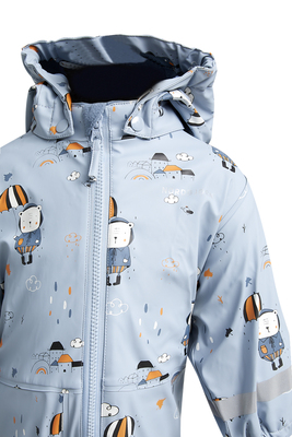 Nordbjørn Minigatt Fôret Regndress, Bearly Rainy Dusty Blue