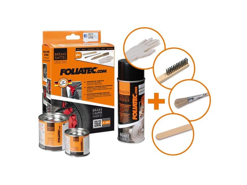 Foliatec Bremssattel Lack Set, Schwarz Ausreichend für die Lackierung von 4 Bremssätteln
