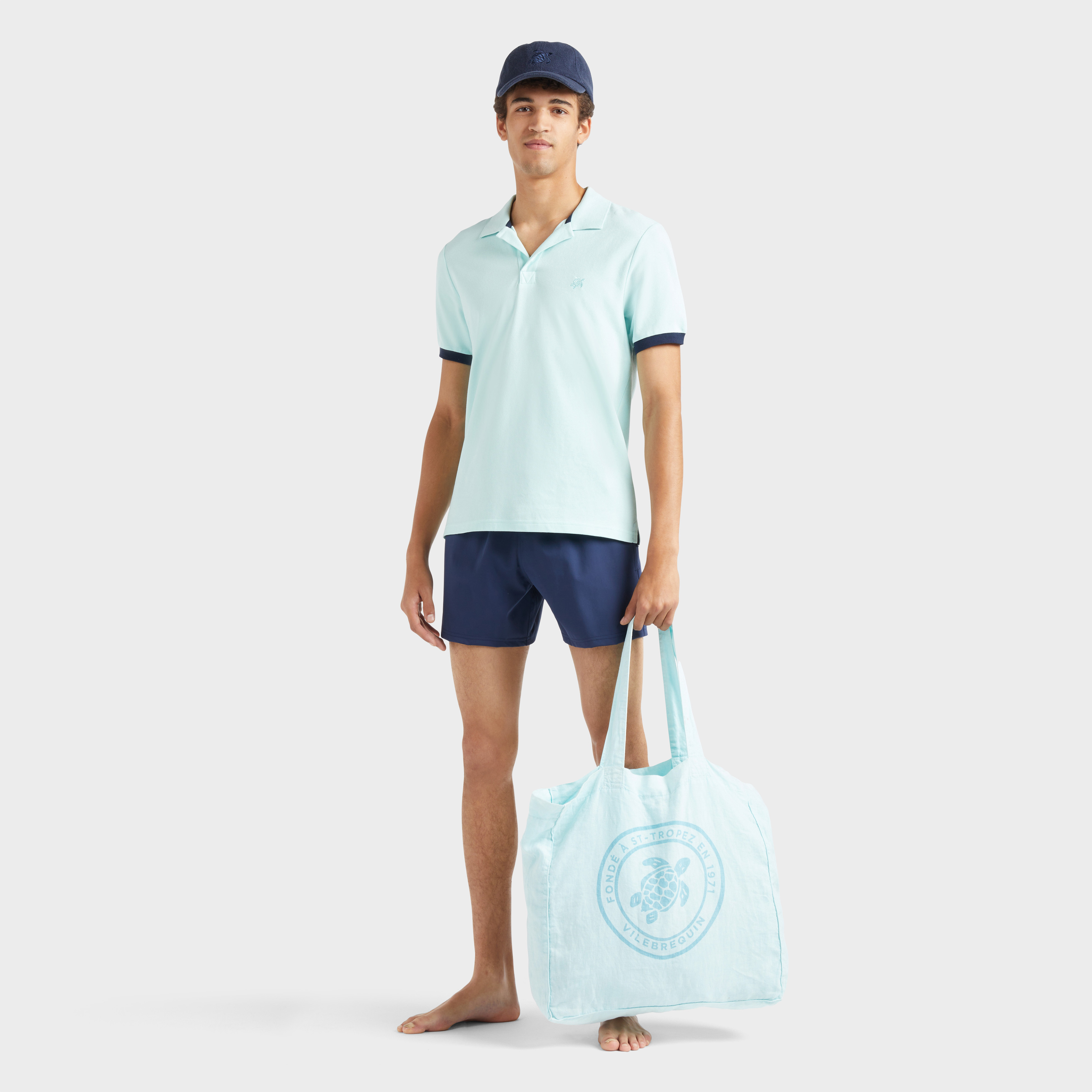 Maillot de bain court stretch homme uni