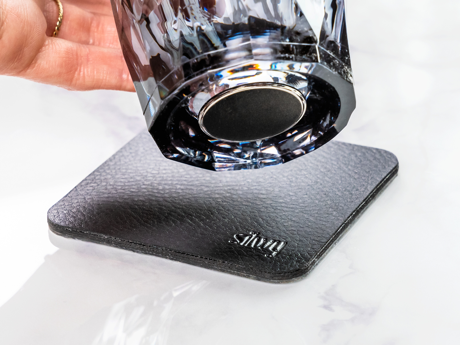 Silwy 2-delige set grijs magnetische Hightech TUMBLER-glazen