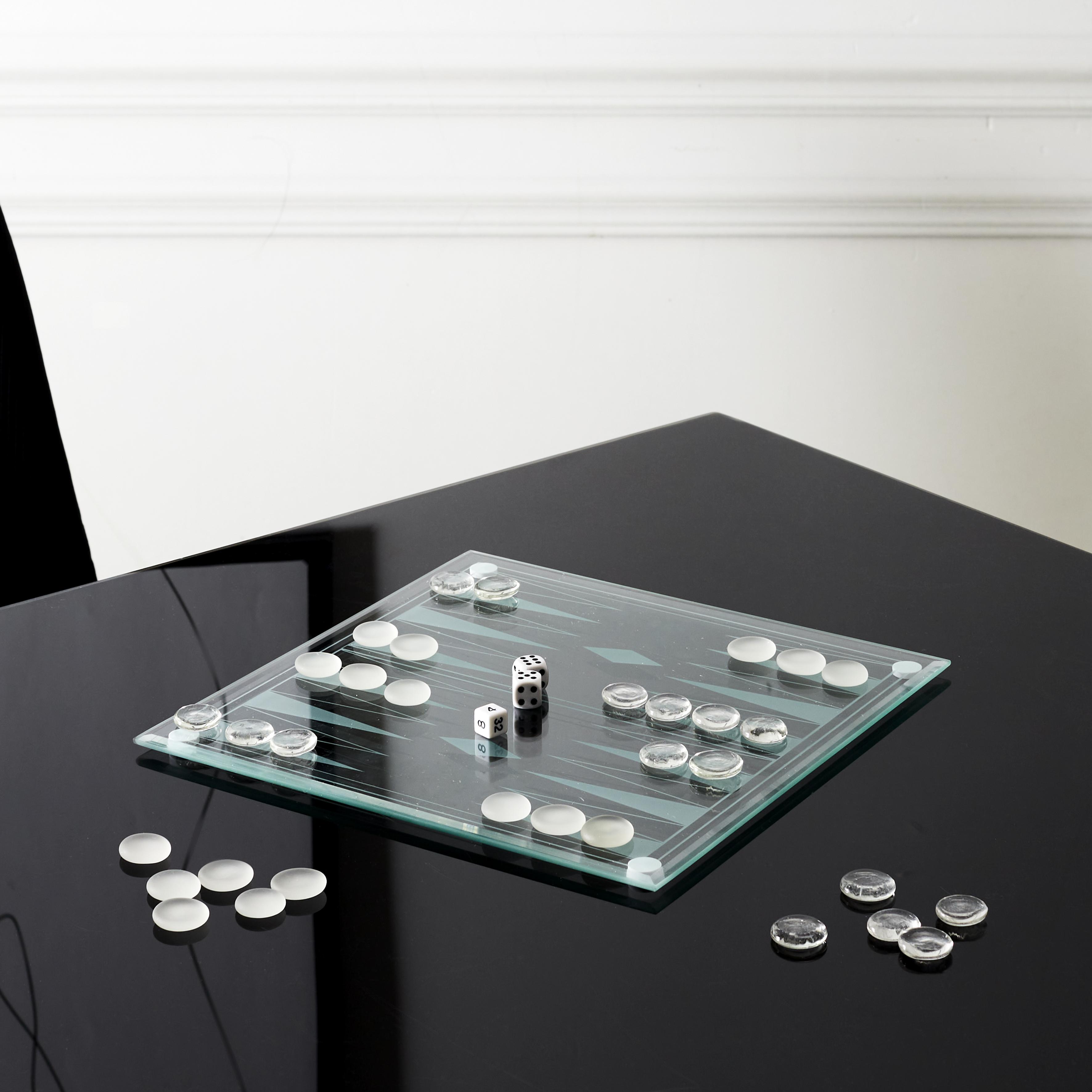 JEU BACKGAMMON VERRE