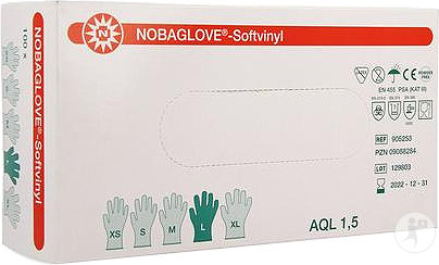 Noba Softvinyl Gants Non-Poudrés Taille L Pièces 100 (5700576)
