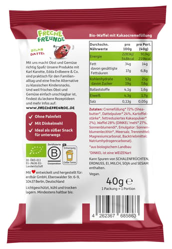 Freche Freunde Bio Mini Waffelwürfel Kakao