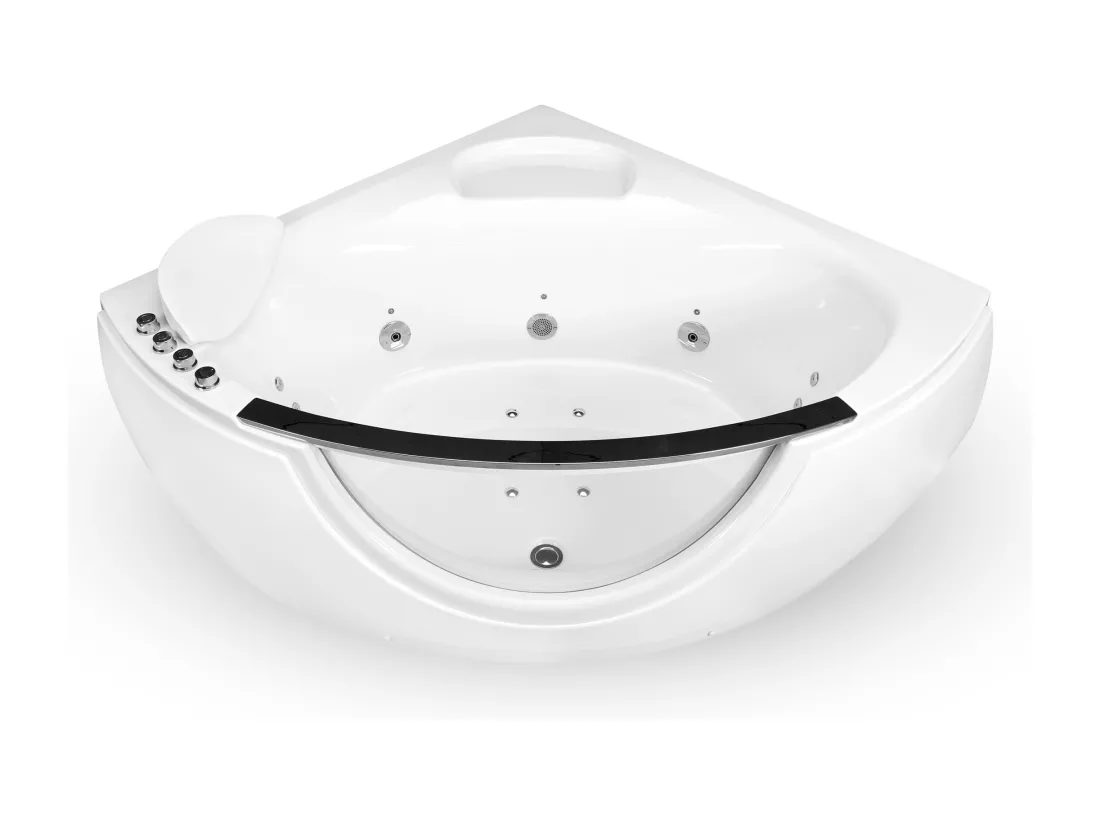 Baignoire balnéo d'angle SAMSARA Wave L135xl135xH60cm, by SPALINA