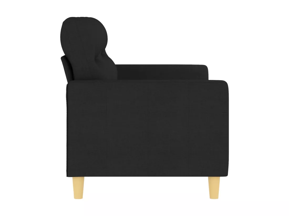 Canapé à 2 places Noir 140 cm Tissu