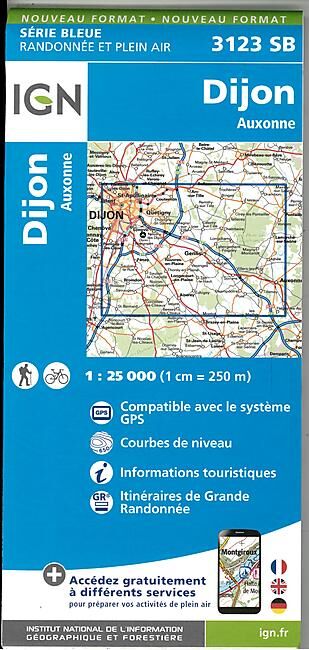IGN - 3123 SB DIJON AUXONNE 1 25 000