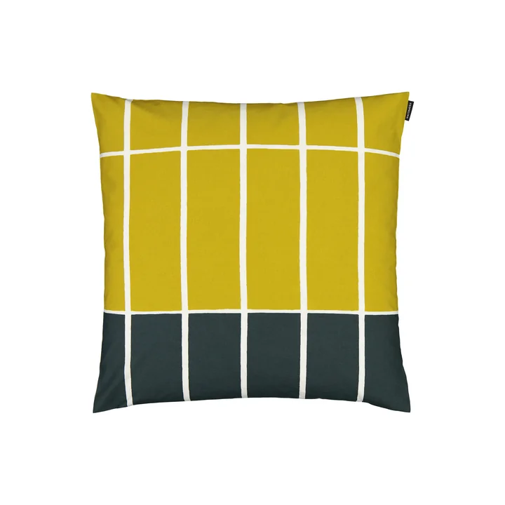 Marimekko - Tiiliskivi Kissenbezug 50 x 50 cm, dunkelgrün / beige / lime