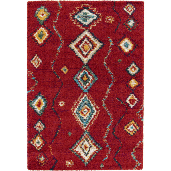 Tapis motif berbère - azilal - rouge - 160 x 230 cm