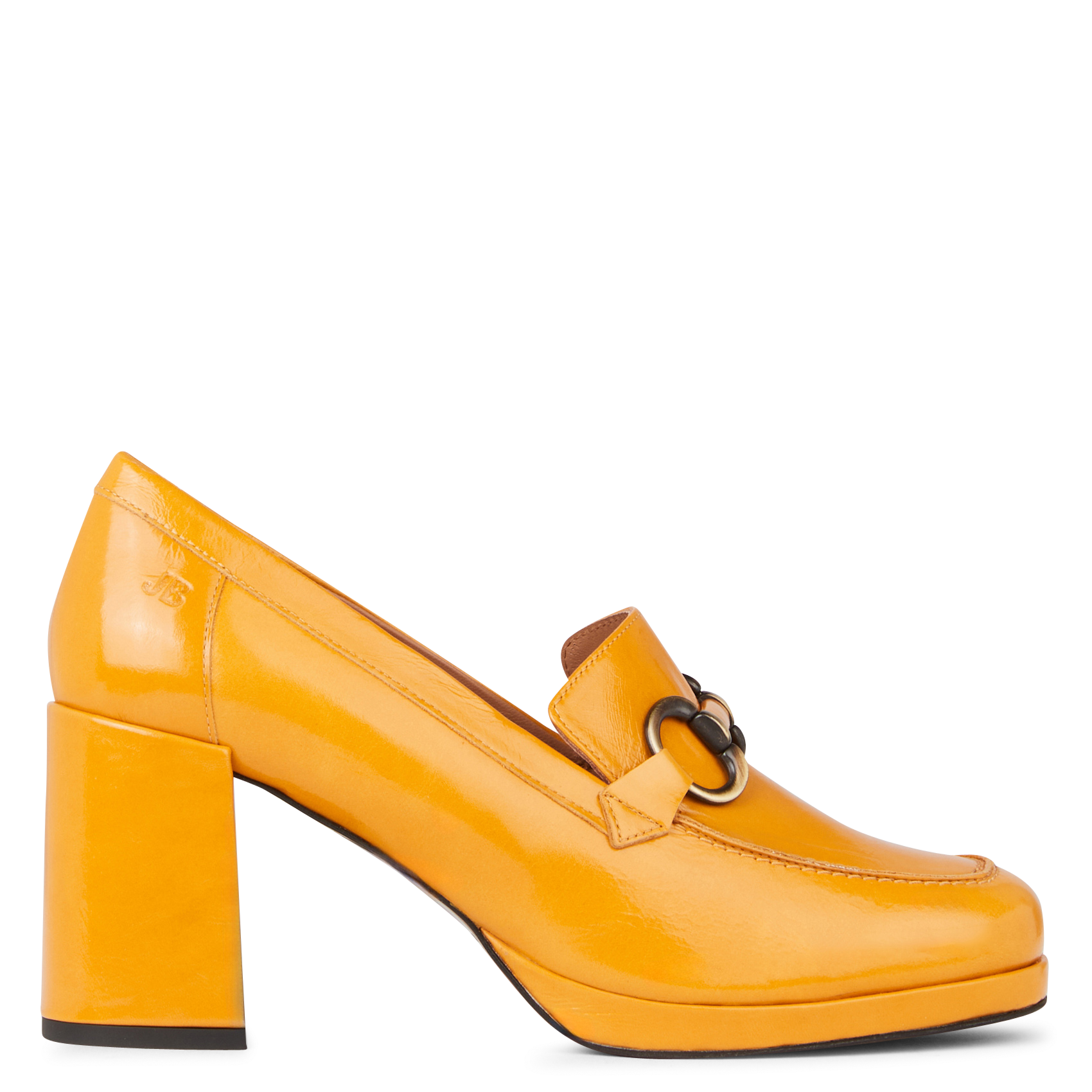 ALPA - Mocassins à talons en cuir| Jaune