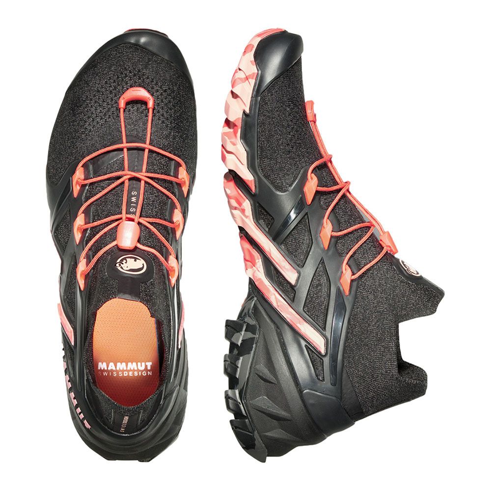 Mammut AEGILITY PRO MID - Chaussures de randonné Femme black/dark salmon