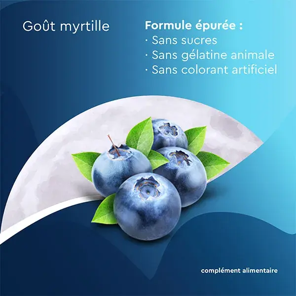Gomas de mascar Euphytose Night Blueberry Sleep com melatonina, 30 unidades.