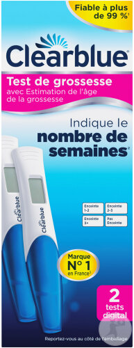 Clearblue Test De Grossesse Digital Avec Estimation De L'Âge De Grossesse 2 Pièces