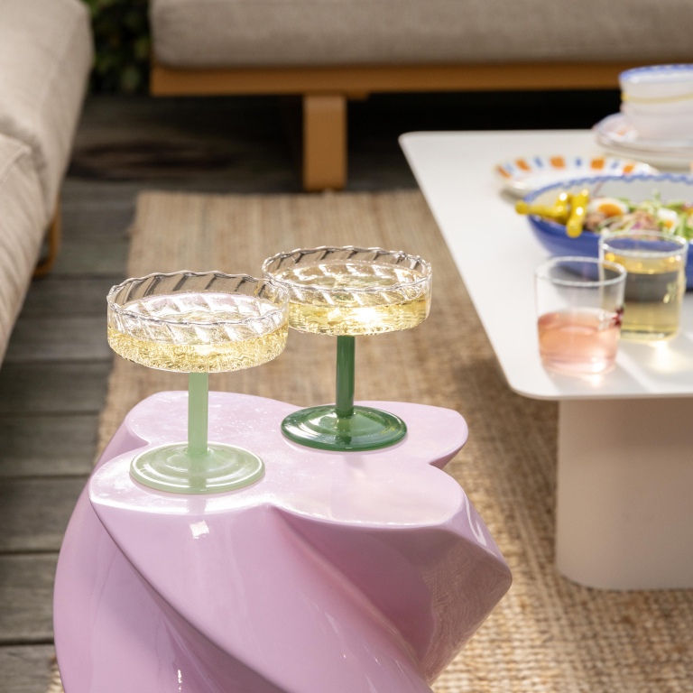 &klevering Twirl coupe glazen set van 2 Blue