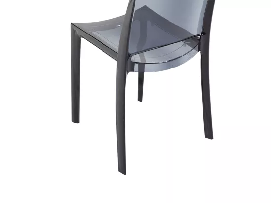 Lot de 2 chaises empilables HELLY - Polycarbonate plein - Gris ardoise