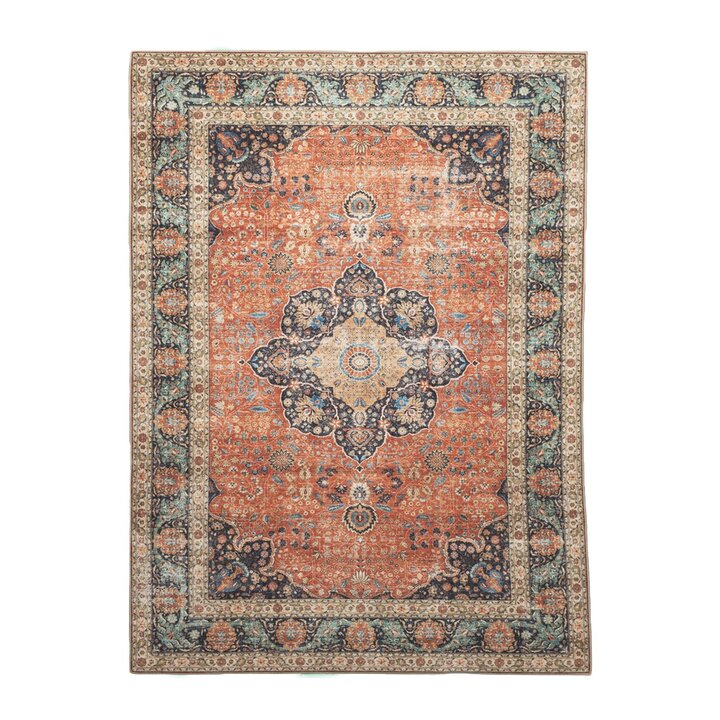 Binnen- en buitenkleed - Kairo Medaillon Terra/Donkerblauw