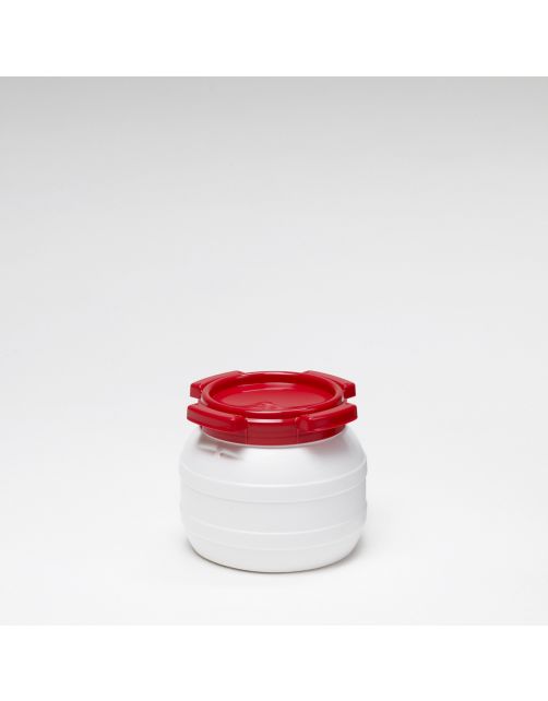 Curtec Voerton Schroefdeksel Wit&Rood - Voerbewaarton