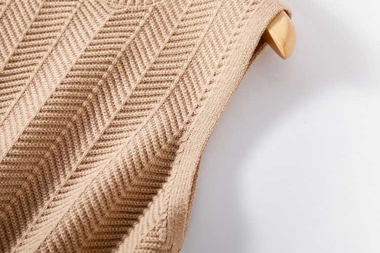 YARU - Effen vest met ronde hals