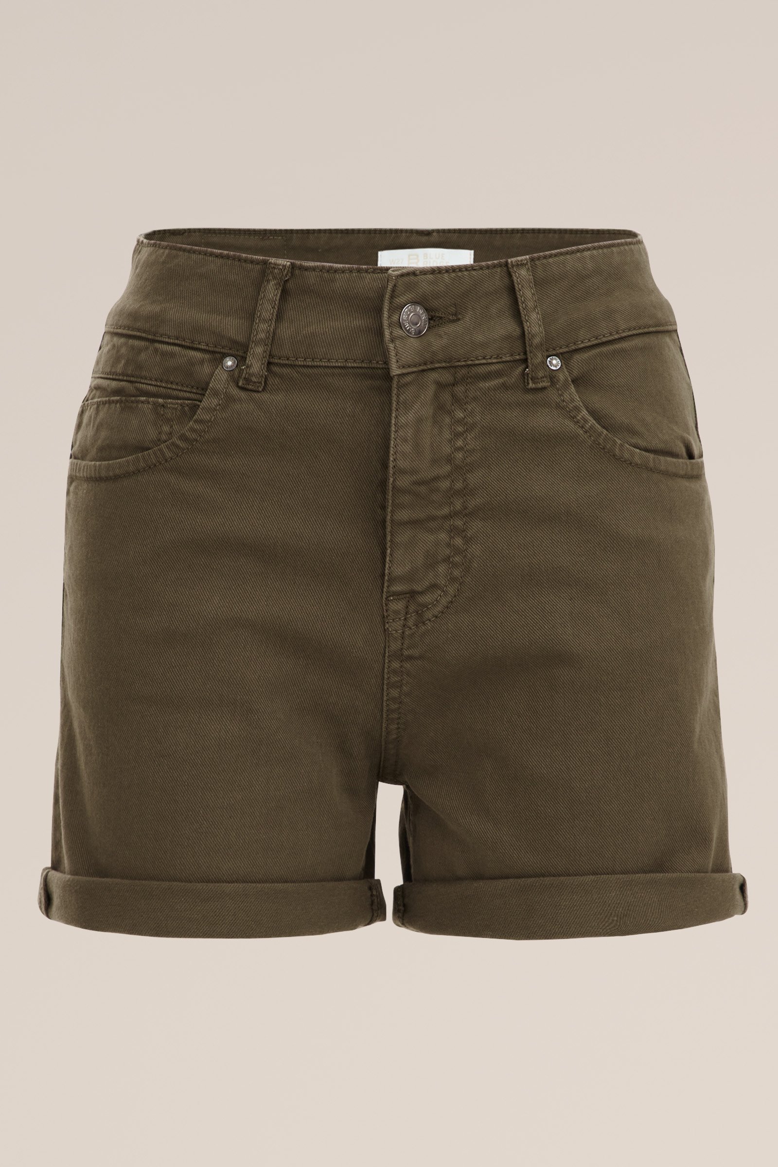 high rise denimshort met comfort stretch Blue Ridge Legergroen