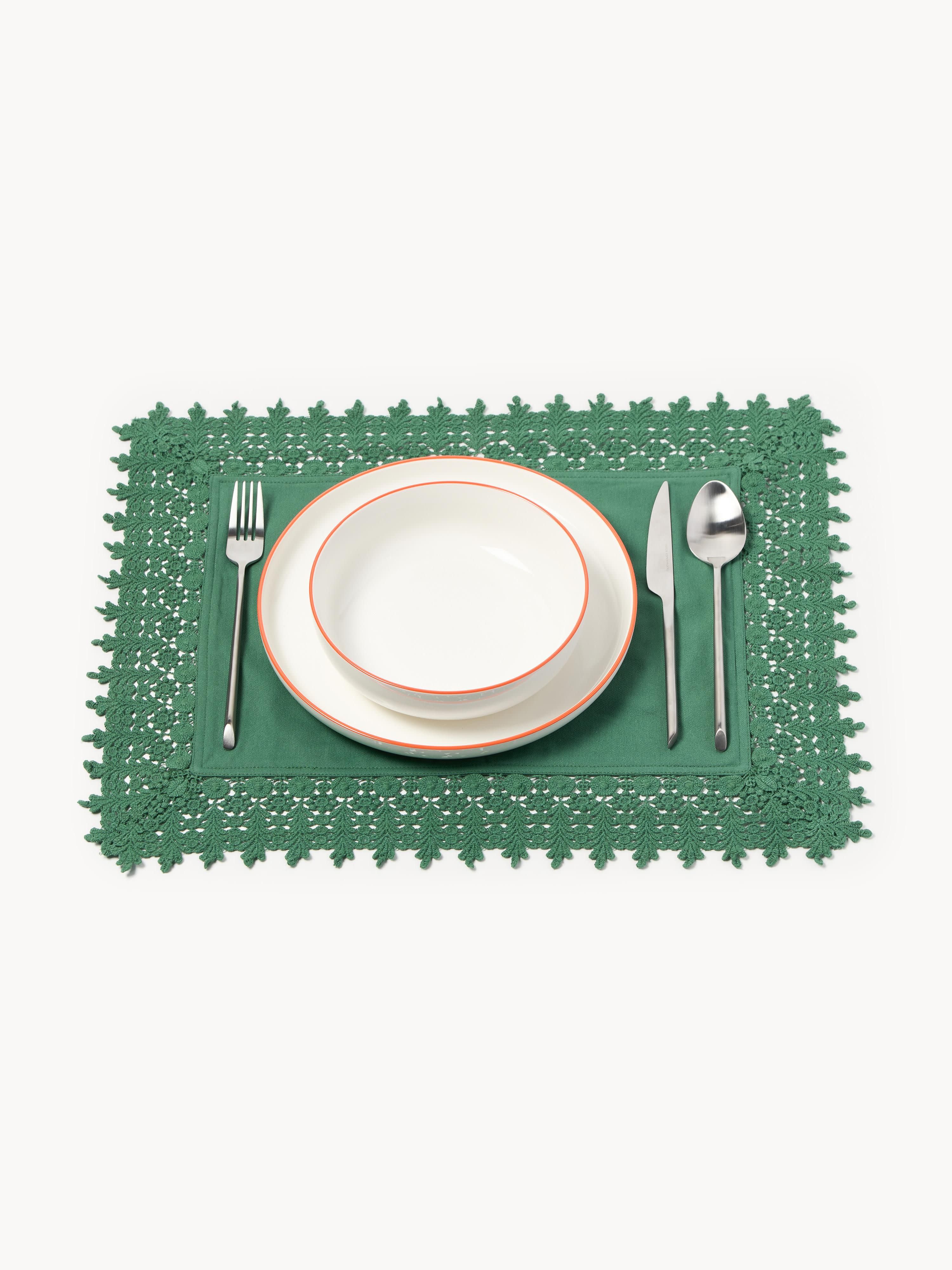 Placemats Flavia met kantrand, 2 stuks