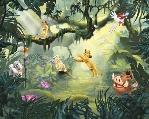 Fotobehang vliesbehang IADX7-004 Into Adventure Disney Lion King Hakuna Matata 7-delig. 350x280cm