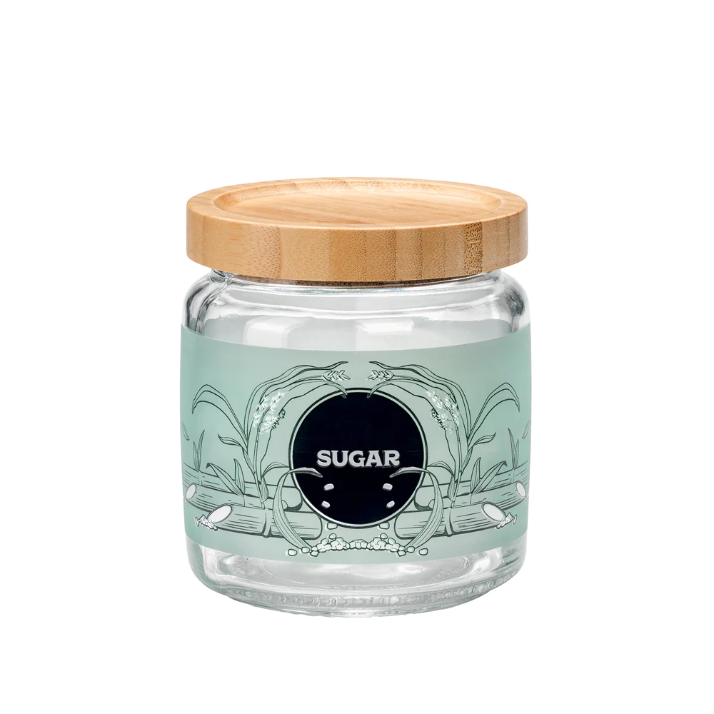 Bocal avec couvercle 0,75 l en bambou décor sucre Bormioli Rocco