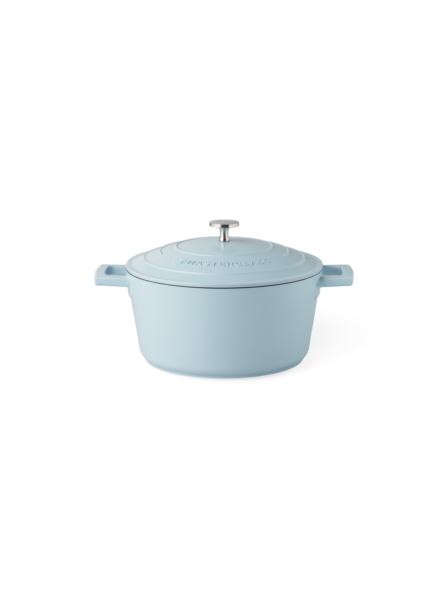 Gryde med låg 4L | Støbt aluminium/bund af rustfrit stål. 4 l. | Milky Blue | MASTERCLASS